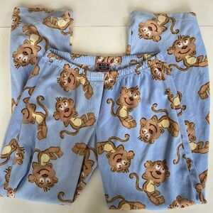 Monkey Print Fleece Pajama Pant Size Small
